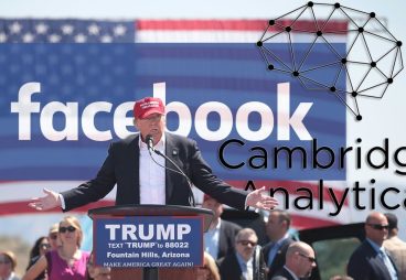 Donald Trump Facebook campaign with Cambridge Analytica logo
